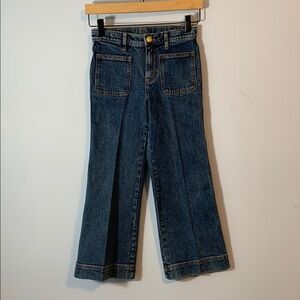 CrewCuts girls wide leg jeans front flat pockets size 10 sailor stretch